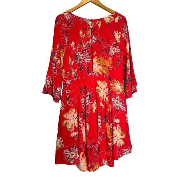 Free People Red Eyes on You Minidress Size 6 Hippie Boho Festival Cute & Flowy - Picture 4 of 13